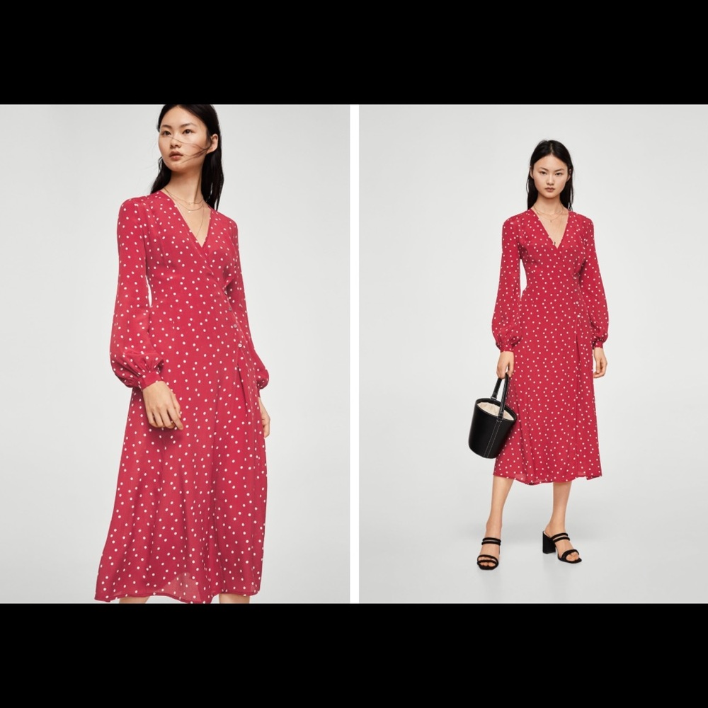 Vintage style wrap dot dress